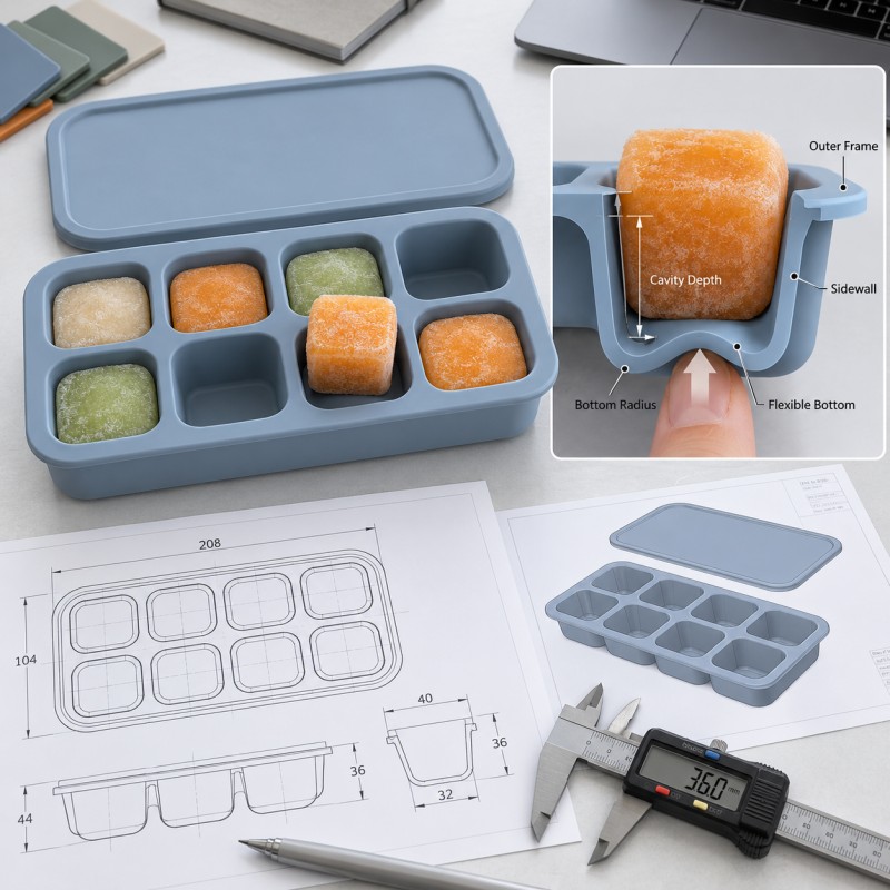 Silicone baby food freezer tray easy release design guide