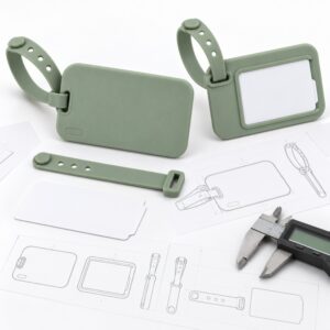 Rounded silicone luggage tag front and rear card holder structure