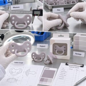 Silicone pacifier OEM sample inspection and validation