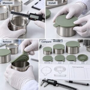 Silicone pet can lid installation retention removal and compatibility testing