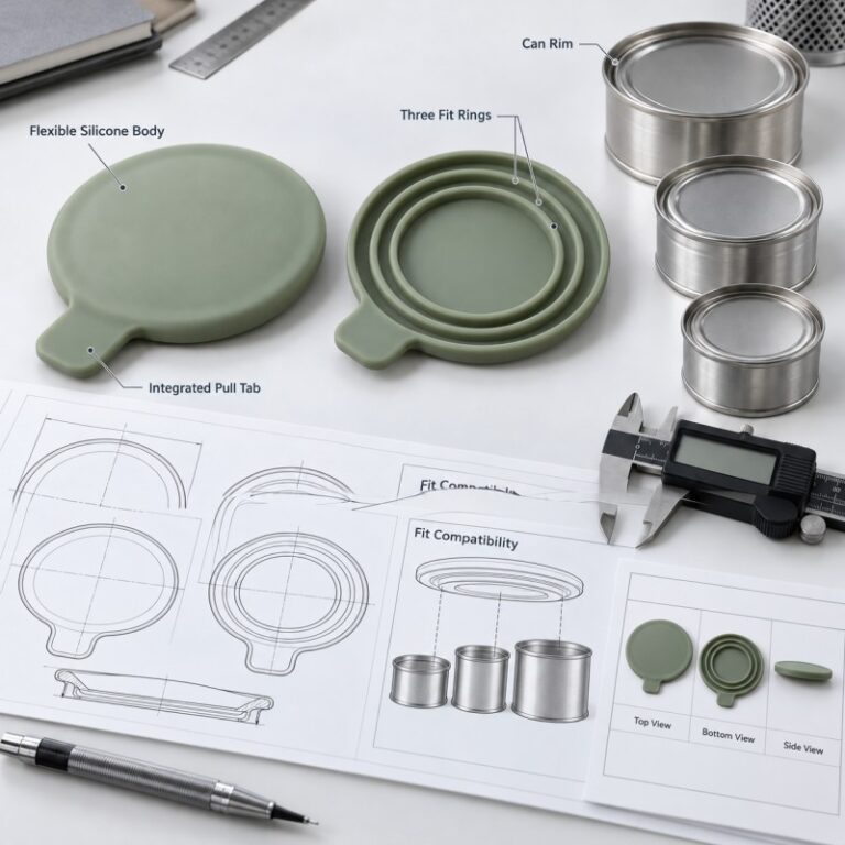 Multi-size silicone pet food can lid compatibility guide