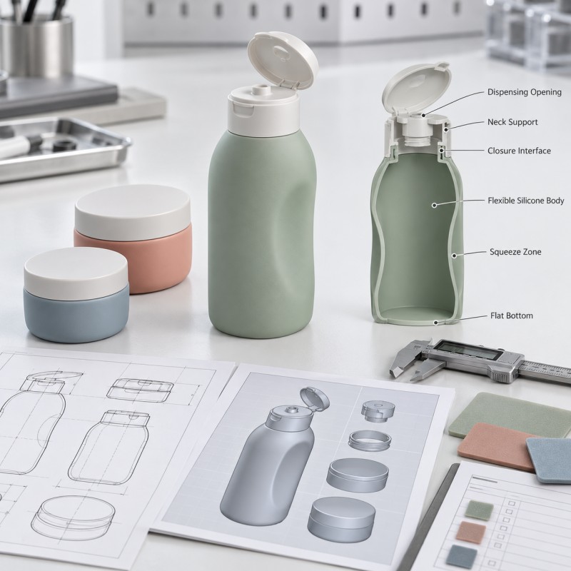 Silicone travel toiletry container design guide